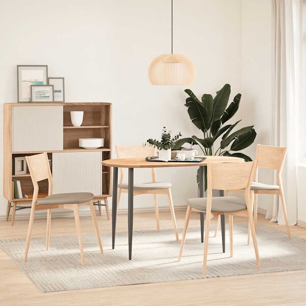 vidaXL Tablero de mesa ovalado madera maciza de roble 120x60x2 cm