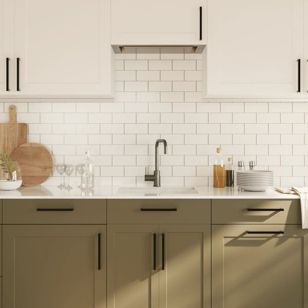 vidaXL Tiradores para armarios 5 uds acero inoxidable negro 192 mm