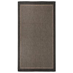 vidaXL Alfombra de exterior de tejido plano marr&oacute;n oscuro 80x150 cm