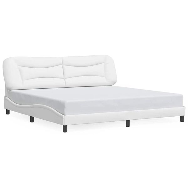 vidaXL Estructura de cama sin colch&oacute;n Hvar cuero sint&eacute;tico blanco 200x200cm