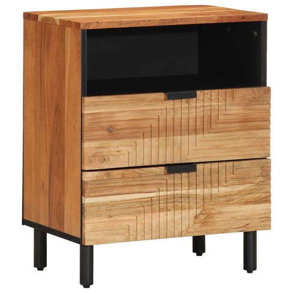 vidaXL Armario de Noche Marr&oacute;n 50 x 33 x 62 cm Madera maciza de Acacia