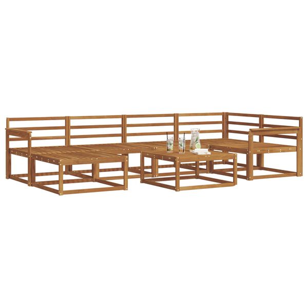 vidaXL Conjunto de sof&aacute;s de exterior 7 pcs Natural