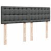 vidaXL Cama box spring con colch&oacute;n tela gris oscuro 140x190 cm