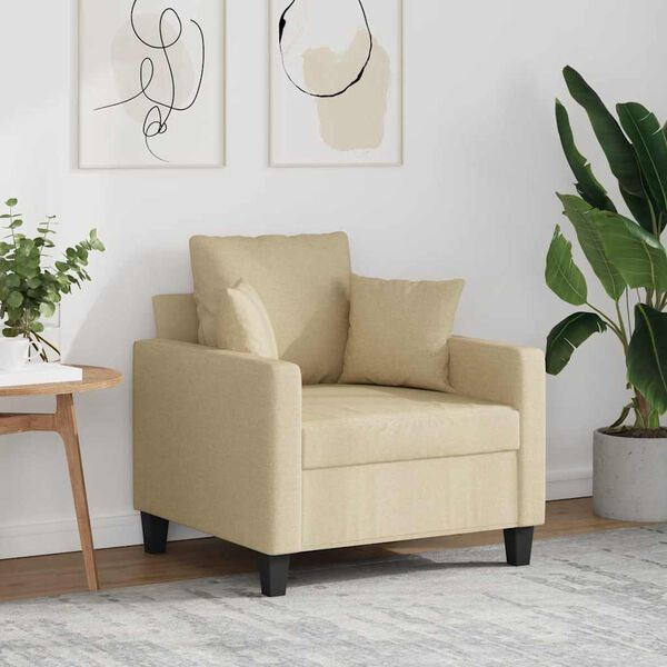 vidaXL Sill&oacute;n de tela color crema 60 cm