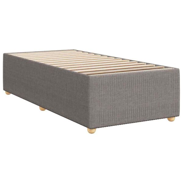 vidaXL Estructura de cama sin colch&oacute;n tela gris taupe 100x200 cm