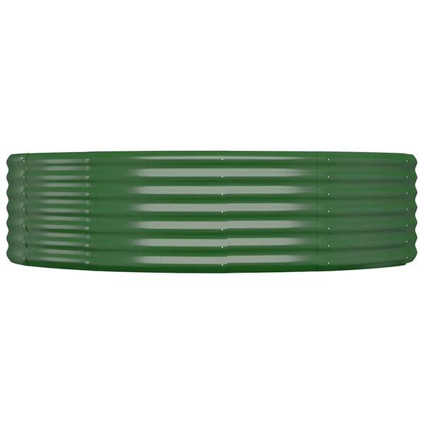 vidaXL Jardinera arriate acero galvanizado verde 140x140x36 cm