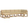 vidaXL Conjunto de sof&aacute;s de exterior 7 uds. y Beige Poli&eacute;ster
