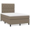 vidaXL Cama box spring con colch&oacute;n y LED tela gris taupe 120x190 cm