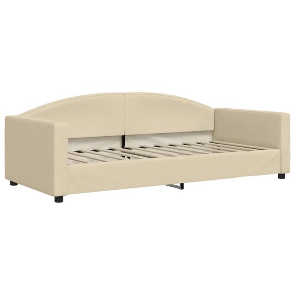 vidaXL Sof&aacute; cama sin colch&oacute;n tela crema 90x200 cm