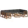vidaXL Conjunto de sof&aacute;s de exterior 10 pcs Natural y Antracita