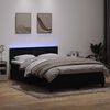 vidaXL Cama box spring con colch&oacute;n y LED terciopelo negro 160x210 cm