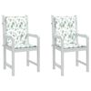vidaXL Cojines de silla de respaldo bajo 2 uds tela estampado de hojas