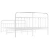 vidaXL Estructura cama sin colchón con estribo metal blanco 183x213 cm