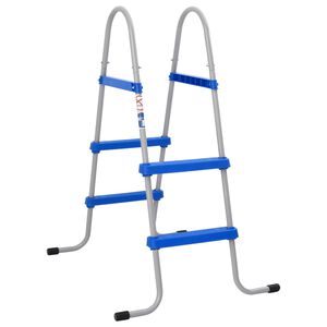 vidaXL Escalera para piscina elevada acero y pl&aacute;stico 84 cm