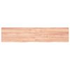 vidaXL Encimera ba&ntilde;o madera maciza tratada marr&oacute;n claro 180x40x(2-4)cm