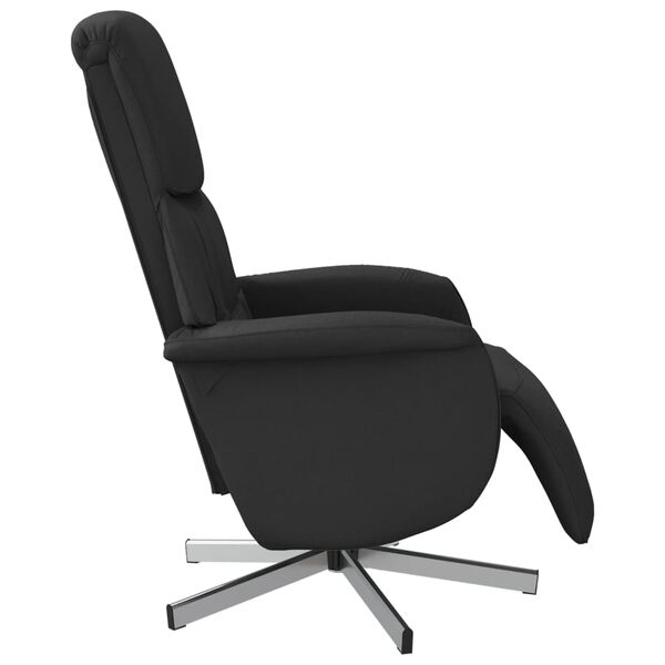 vidaXL Sill&oacute;n reclinable con reposapi&eacute;s tela negra