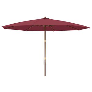 vidaXL Sombrilla de jard&iacute;n con poste de madera rojo burdeos 400x273 cm