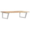 vidaXL Estante de lavabo de pared acero y madera maciza de acacia
