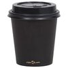 vidaXL Vasos de papel para caf&eacute; con tapas 100 uds negro 200 ml
