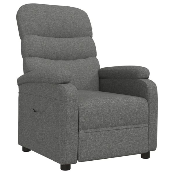 vidaXL Sillón reclinable de tela gris oscuro
