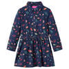 vidaXL Vestido infantil de manga larga azul marino 104