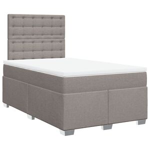 vidaXL Cama box spring con colch&oacute;n tela gris taupe 120x190 cm