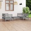 vidaXL Juego de muebles de jard&iacute;n 5 piezas madera maciza de pino gris