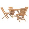 vidaXL Conjunto de Jard&iacute;n 5 uds. Marr&oacute;n Madera de teca maciza