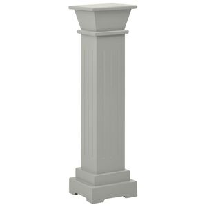 vidaXL Soporte plantas pilar cuadrado cl&aacute;sico gris 17x17x66 cm MDF