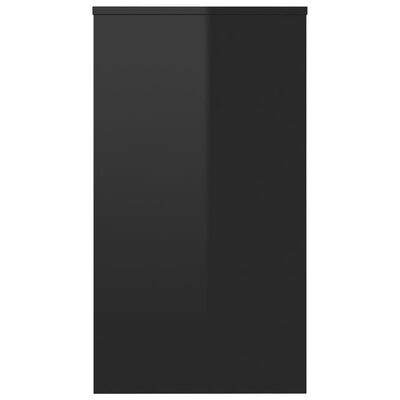 vidaXL Escritorio de madera contrachapada negro brillo 90x40x72 cm