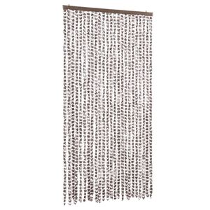 vidaXL Cortina mosquitera chenilla gris taupe y blanco 100x220 cm