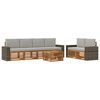 vidaXL Conjunto de sof&aacute;s de exterior 7 pcs Natural y Gris Claro