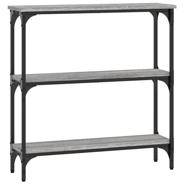 vidaXL Mesa consola madera de ingeniería gris Sonoma 75x22,5x75 cm