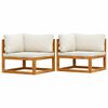 vidaXL Sof&aacute;s de esquina modulares 2 uds con cojines tela blanco crema