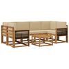 vidaXL Conjunto de sof&aacute;s de exterior 5 uds. Natural