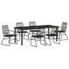 vidaXL Conjunto de Comedor de Jard&iacute;n 7 uds. Negro