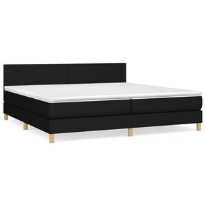 vidaXL Cama box spring con colch&oacute;n tela negro 200x200 cm