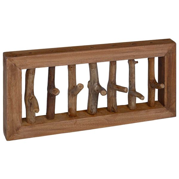 vidaXL Percha Marr&oacute;n 50 x 11 x 25 cm Madera de Caoba S&oacute;lida