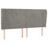 vidaXL Cabecero con orejas de terciopelo gris claro 203x23x118/128 cm