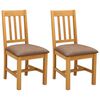 vidaXL Silla de comedor VENLO 2 uds. Madera de Roble S&oacute;lido