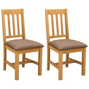 vidaXL Silla de comedor VENLO 2 uds. Madera de Roble S&oacute;lido