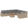 vidaXL Set de sof&aacute;s de jard&iacute;n 11pzas con cojines rat&aacute;n sint&eacute;tico beige