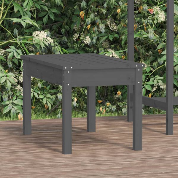 vidaXL Banco de jard&iacute;n madera maciza pino gris 80x44x45 cm