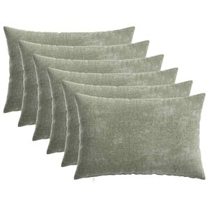 vidaXL Funda de almohada 6 uds. HEERLEN Verde 30 x 50 cm Tela Chenille
