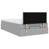 vidaXL Cama otomana con colch&oacute;n gris claro 120x200 cm tela