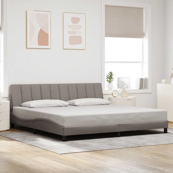 vidaXL Estructura de cama sin colch&oacute;n Hanko tela gris taupe 200x200 cm