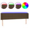 vidaXL Cabecero con LED de tela marr&oacute;n oscuro 183x16x78/88 cm