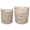 vidaXL Cesta de Maceta con almacenamiento 2 pcs Gris Rattan Lacak