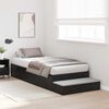 vidaXL Cama con almacenamiento Roble Negro 75 cm Madera contrachapada