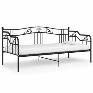 vidaXL Estructura de sof&aacute; cama sin colch&oacute;n metal negro 90x200 cm